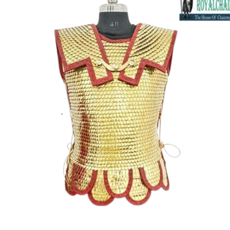 Brass Scale Roman Lorica Squamata, 15×25 MM Scale Hamata With Doubler & Double Pteruges,