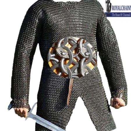 Chain mail Shirt , 6 MM Full Sleeve Shirt Round Riveted with Soiled ring , Chain mail Hauberk ,